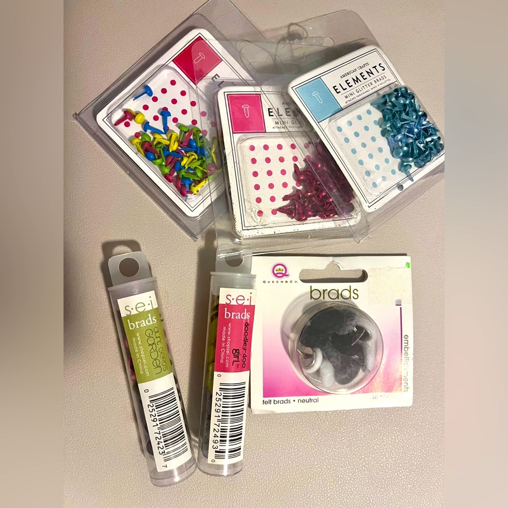 Brads collection - various styles for scrapbooking, paper crafts + more